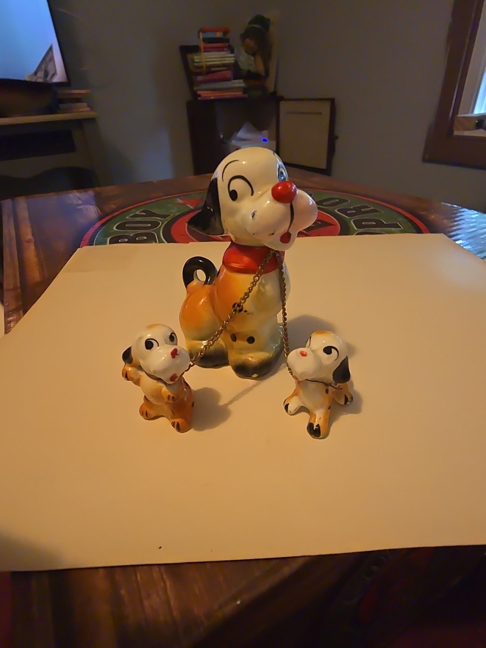 Vintage Ceramic Dog Trio - White, Orange, Black